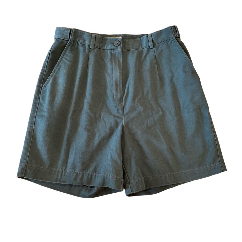 L.L. Bean Original Fit‎ Shorts Women’s 10 Teal Blue Chino Bermuda Cotton Classic